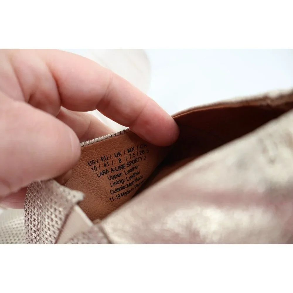 Gentle Souls Women's 10 Lara A-Line Sporty 2 Espadrilles Gold Leather Flats